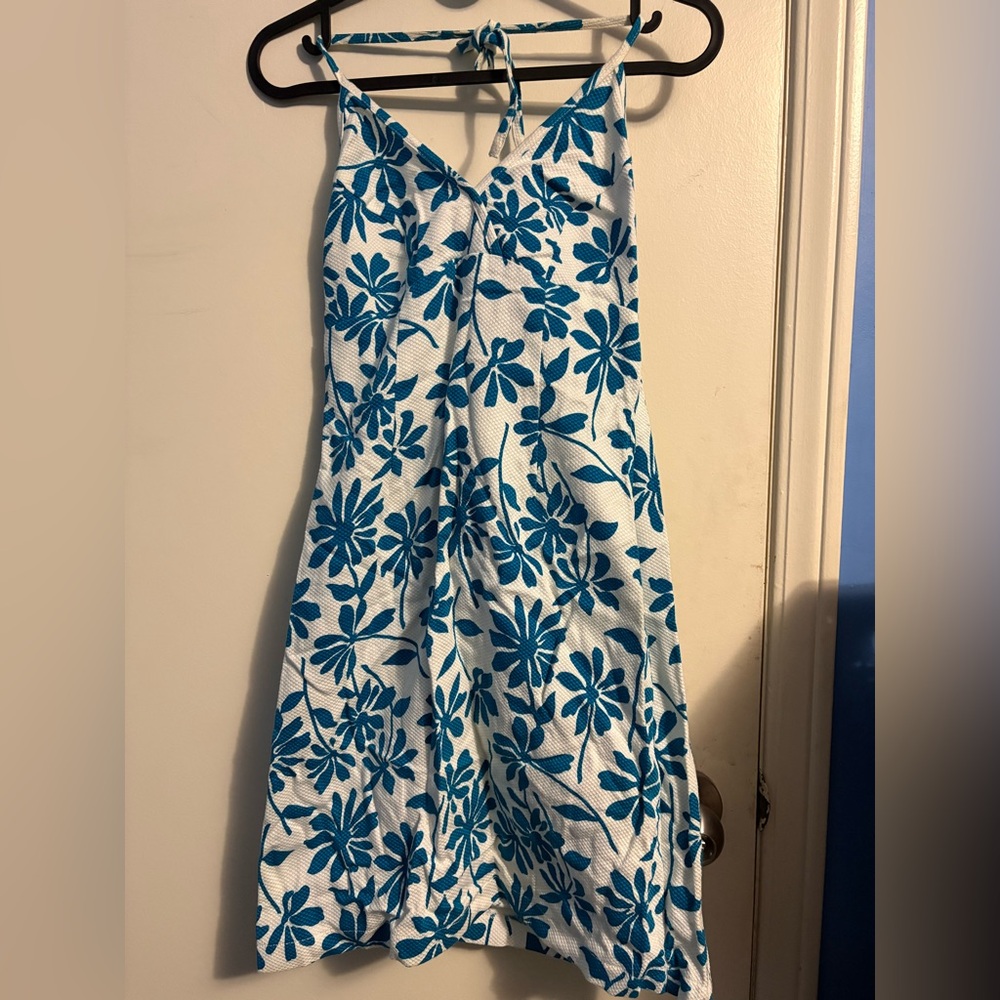 Y2K Vintage floral 100% Cotton halter dress festival